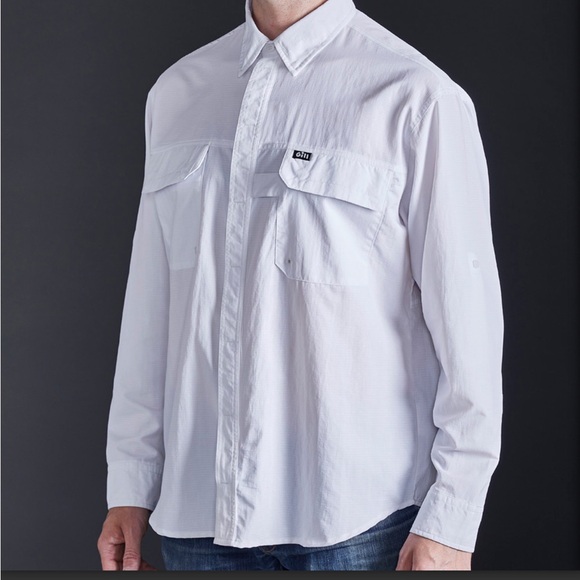 Men's White Casual Button Down Shirt - Picture 1 of 5